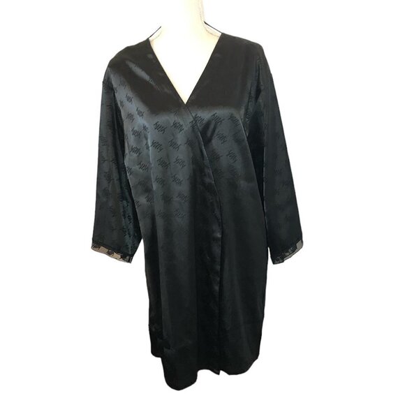 YITTY Robe Women's Satin Pretty Mini Size Medium Iconic Black - Picture 12 of 12